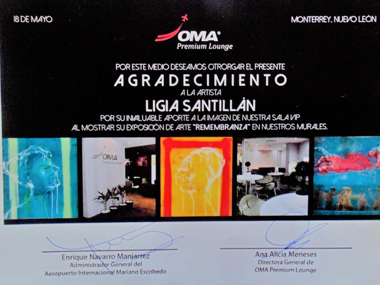 Reconocimiento por la participacion  en Aeropuerto de Monterrey